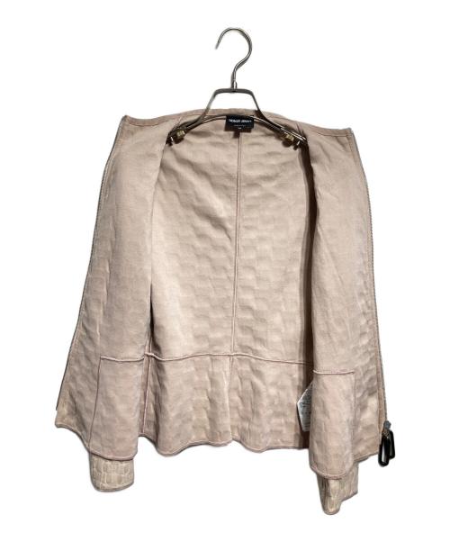 GIORGIO ARMANI（ジョルジオアルマーニ）GIORGIO ARMANI (ジョルジオアルマーニ) ニットジャガードジャケット/Knit Jacquard Jacket ピンク サイズ:38の古着・服飾アイテム