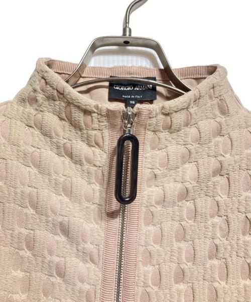 GIORGIO ARMANI（ジョルジオアルマーニ）GIORGIO ARMANI (ジョルジオアルマーニ) ニットジャガードジャケット/Knit Jacquard Jacket ピンク サイズ:38の古着・服飾アイテム
