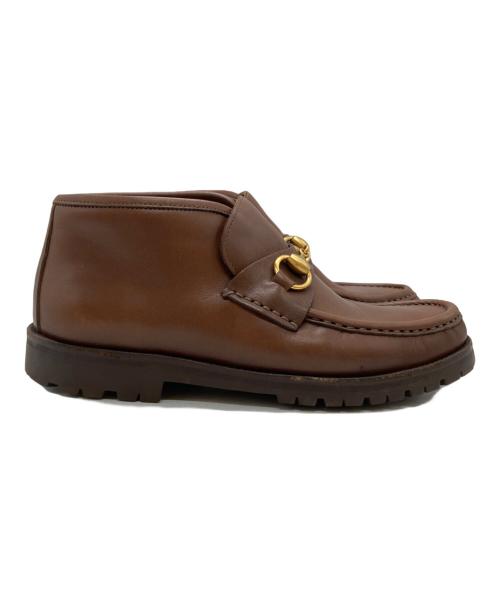 GUCCI（グッチ）GUCCI (グッチ) ホースビットチャッカブーツ/horsebit chukka boots ブラウン サイズ:6・1/2の古着・服飾アイテム