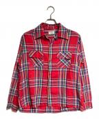 town topicタウントピック）の古着「ヴィンテージオープンカラーシャツ/vintage open-collar shirt」｜レッド