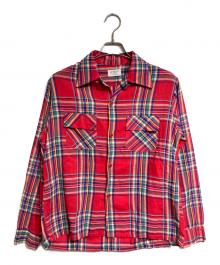 town topic（タウントピック）の古着「ヴィンテージオープンカラーシャツ/vintage open-collar shirt」｜レッド