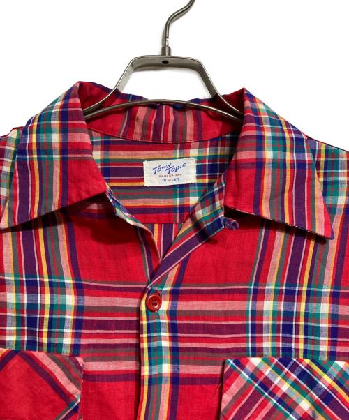 town topic（タウントピック）TOWN TOPIC (タウントピック) ヴィンテージオープンカラーシャツ/vintage open-collar shirt レッド サイズ:Mの古着・服飾アイテム
