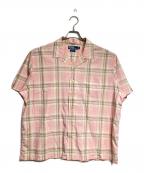 POLO RALPH LAURENポロ・ラルフローレン）の古着「チェックオープンカラーシャツ/Checked open collar shirt」｜ピンク