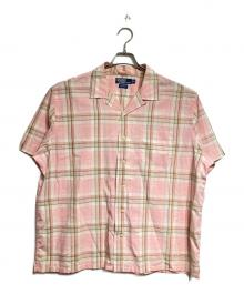 POLO RALPH LAUREN（ポロ・ラルフローレン）の古着「チェックオープンカラーシャツ/Checked open collar shirt」｜ピンク