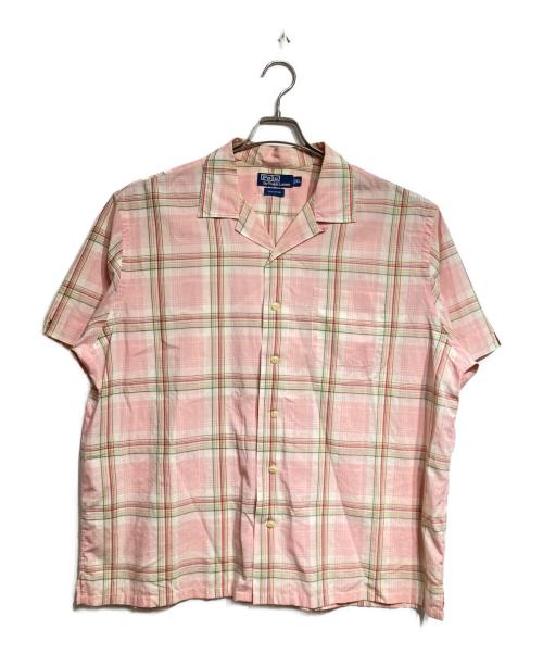 POLO RALPH LAUREN（ポロ・ラルフローレン）POLO RALPH LAUREN (ポロ・ラルフローレン) チェックオープンカラーシャツ/Checked open collar shirt ピンク サイズ:XLの古着・服飾アイテム