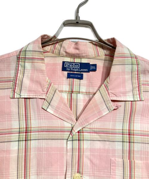 POLO RALPH LAUREN（ポロ・ラルフローレン）POLO RALPH LAUREN (ポロ・ラルフローレン) チェックオープンカラーシャツ/Checked open collar shirt ピンク サイズ:XLの古着・服飾アイテム
