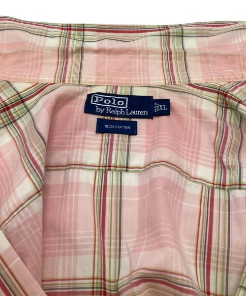 POLO RALPH LAUREN（ポロ・ラルフローレン）POLO RALPH LAUREN (ポロ・ラルフローレン) チェックオープンカラーシャツ/Checked open collar shirt ピンク サイズ:XLの古着・服飾アイテム