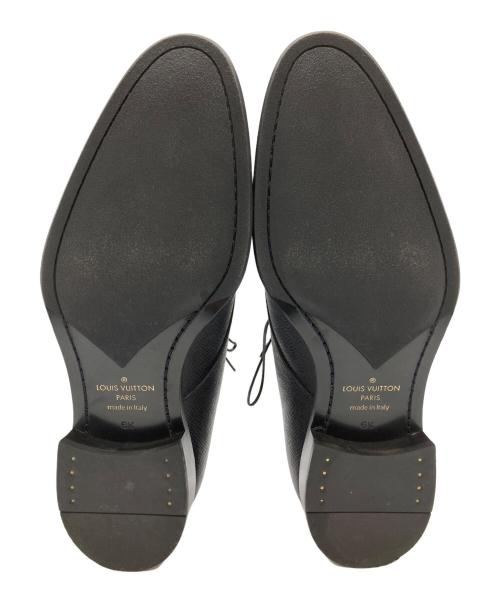 LOUIS VUITTON（ルイ ヴィトン）LOUIS VUITTON (ルイ ヴィトン) LVロゴタイガドレスシューズ/Louis Vuitton Taiga leather dress shoes with LV logo ブラック サイズ:6・1/2の古着・服飾アイテム