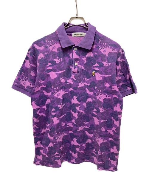 A BATHING APE（アベイシングエイプ）A BATHING APE (アベイシングエイプ) カモフラポロシャツ パープル サイズ:	SIZE Mの古着・服飾アイテム