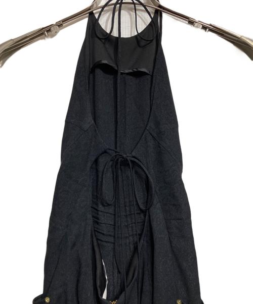 Mame Kurogouchi（マメクロゴウチ）Mame Kurogouchi (マメクロゴウチ) Floral Pattern Acetate Rayon Jacquard Jump Suit/フローラルパターンアセテートレーヨンジャカードジャンプスーツ ブラック サイズ:1の古着・服飾アイテム
