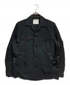 sacaiサカイ）の古着「Cotton Oxford x Nylon Twill Shirt/コットンオックスフォード×ナイロンツイルシャツ」｜ブラック