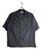 cornierコルニエ）の古着「オープンカラーシルクシャツ/Silk open collar shirt」｜ブラック