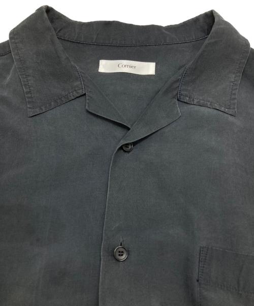 cornier（コルニエ）Cornier (コルニエ) オープンカラーシルクシャツ/Silk open collar shirt ブラック サイズ:Mの古着・服飾アイテム