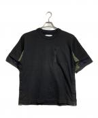sacaiサカイ）の古着「切替カットソー/Mixed-material top」｜ブラック