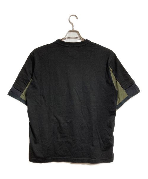 sacai（サカイ）sacai (サカイ) 切替カットソー/Mixed-material top ブラック サイズ:2の古着・服飾アイテム