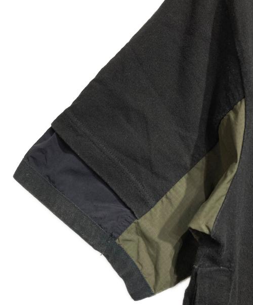 sacai（サカイ）sacai (サカイ) 切替カットソー/Mixed-material top ブラック サイズ:2の古着・服飾アイテム