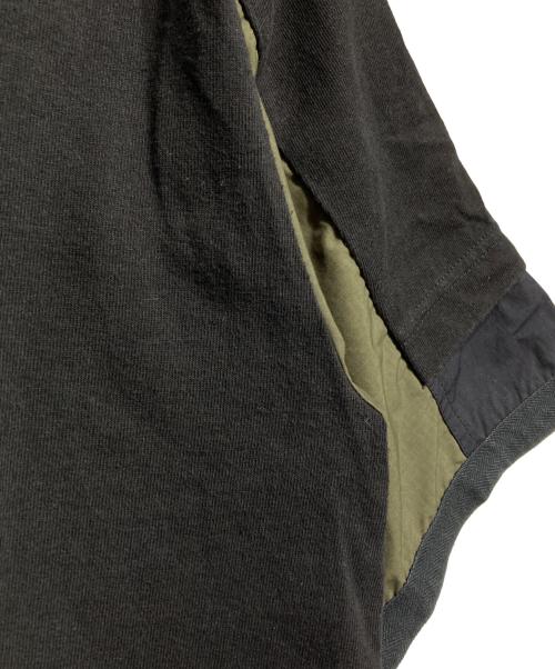 sacai（サカイ）sacai (サカイ) 切替カットソー/Mixed-material top ブラック サイズ:2の古着・服飾アイテム
