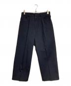 JIL SANDERジルサンダー）の古着「クロップドスラックス/Cropped slacks」｜ネイビー