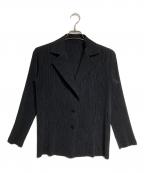 ISSEY MIYAKEイッセイミヤケ）の古着「プリーツ3Bジャケット/Pleated Jacket」｜ブラック