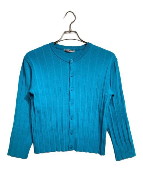 ISSEY MIYAKE（イッセイミヤケ）ISSEY MIYAKE (イッセイミヤケ) プリーツリブニットカーディガン/Pleated rib knit cardigan ブルー サイズ:2の古着・服飾アイテム