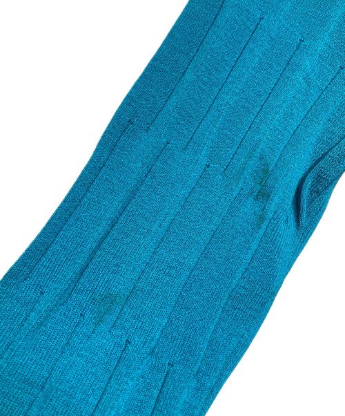 ISSEY MIYAKE（イッセイミヤケ）ISSEY MIYAKE (イッセイミヤケ) プリーツリブニットカーディガン/Pleated rib knit cardigan ブルー サイズ:2の古着・服飾アイテム