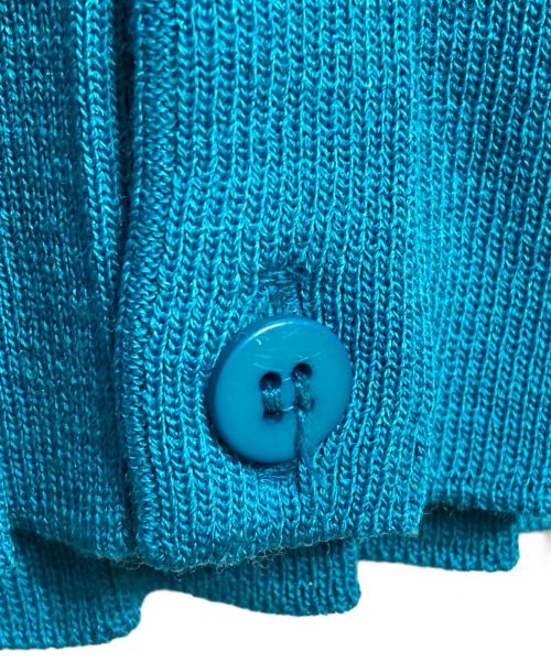 ISSEY MIYAKE（イッセイミヤケ）ISSEY MIYAKE (イッセイミヤケ) プリーツリブニットカーディガン/Pleated rib knit cardigan ブルー サイズ:2の古着・服飾アイテム