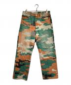 FAF×PALETTE art aliveエフエーエフ×）の古着「CAMO AGED DENIM PANTS/カモエイジドデニムパンツ」｜ブラウン×グリーン