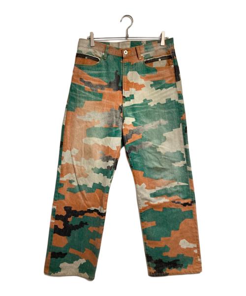 FAF（エフエーエフ）FAF (エフエーエフ) PALETTE art alive CAMO AGED DENIM PANTS/カモエイジドデニムパンツ ブラウン×グリーン サイズ:2の古着・服飾アイテム