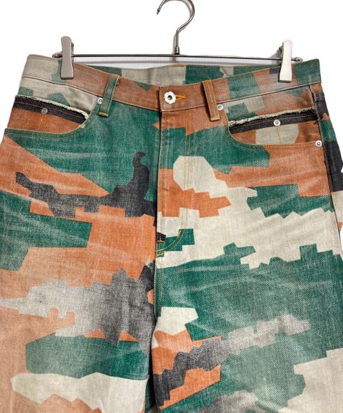 FAF（エフエーエフ）FAF (エフエーエフ) PALETTE art alive CAMO AGED DENIM PANTS/カモエイジドデニムパンツ ブラウン×グリーン サイズ:2の古着・服飾アイテム