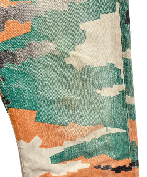 FAF（エフエーエフ）FAF (エフエーエフ) PALETTE art alive CAMO AGED DENIM PANTS/カモエイジドデニムパンツ ブラウン×グリーン サイズ:2の古着・服飾アイテム