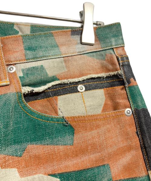FAF（エフエーエフ）FAF (エフエーエフ) PALETTE art alive CAMO AGED DENIM PANTS/カモエイジドデニムパンツ ブラウン×グリーン サイズ:2の古着・服飾アイテム
