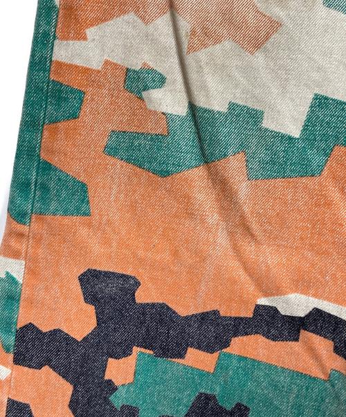 FAF（エフエーエフ）FAF (エフエーエフ) PALETTE art alive CAMO AGED DENIM PANTS/カモエイジドデニムパンツ ブラウン×グリーン サイズ:2の古着・服飾アイテム