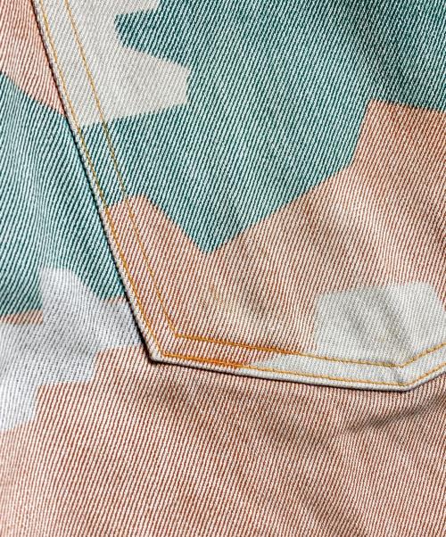 FAF（エフエーエフ）FAF (エフエーエフ) PALETTE art alive CAMO AGED DENIM PANTS/カモエイジドデニムパンツ ブラウン×グリーン サイズ:2の古着・服飾アイテム