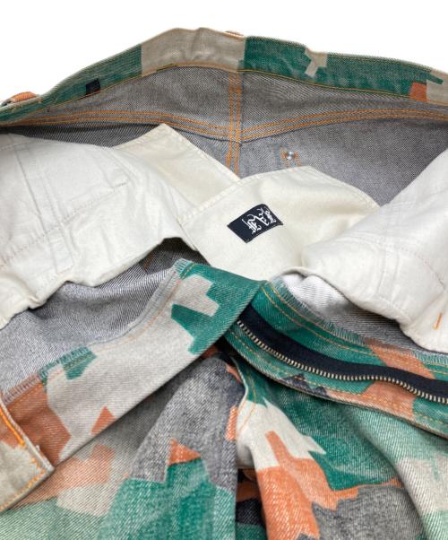 FAF（エフエーエフ）FAF (エフエーエフ) PALETTE art alive CAMO AGED DENIM PANTS/カモエイジドデニムパンツ ブラウン×グリーン サイズ:2の古着・服飾アイテム