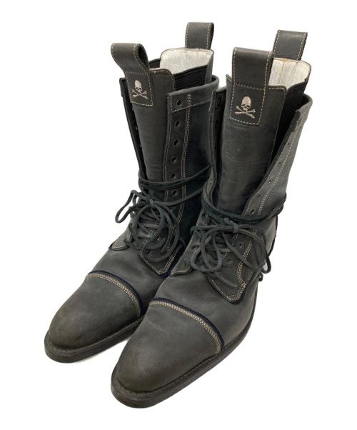 HIROMU TAKAHARA（ヒロムタカハラ）HIROMU TAKAHARA (ヒロムタカハラ) スカル刺繍レースアップブーツ/skull embroidered lace-up boots ブラック サイズ:41の古着・服飾アイテム