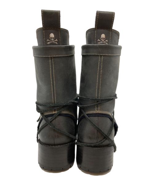 HIROMU TAKAHARA（ヒロムタカハラ）HIROMU TAKAHARA (ヒロムタカハラ) スカル刺繍レースアップブーツ/skull embroidered lace-up boots ブラック サイズ:41の古着・服飾アイテム
