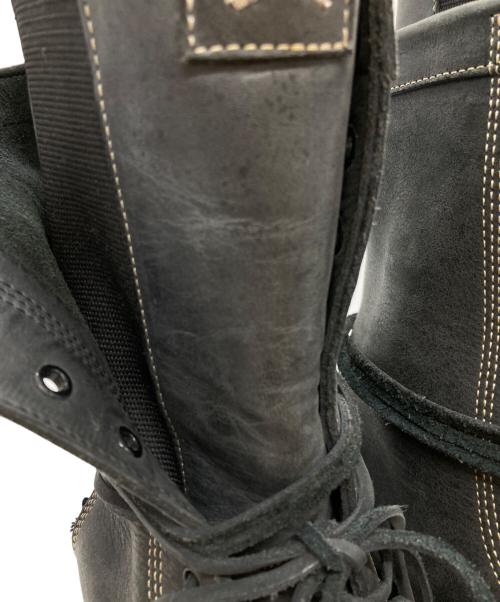 HIROMU TAKAHARA（ヒロムタカハラ）HIROMU TAKAHARA (ヒロムタカハラ) スカル刺繍レースアップブーツ/skull embroidered lace-up boots ブラック サイズ:41の古着・服飾アイテム