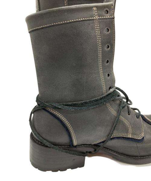 HIROMU TAKAHARA（ヒロムタカハラ）HIROMU TAKAHARA (ヒロムタカハラ) スカル刺繍レースアップブーツ/skull embroidered lace-up boots ブラック サイズ:41の古着・服飾アイテム