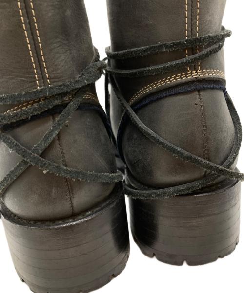 HIROMU TAKAHARA（ヒロムタカハラ）HIROMU TAKAHARA (ヒロムタカハラ) スカル刺繍レースアップブーツ/skull embroidered lace-up boots ブラック サイズ:41の古着・服飾アイテム