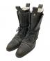 HIROMU TAKAHARA（ヒロムタカハラ）の古着「スカル刺繍レースアップブーツ/skull embroidered lace-up boots」｜ブラック