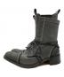 HIROMU TAKAHARA (ヒロムタカハラ) スカル刺繍レースアップブーツ/skull embroidered lace-up boots ブラック サイズ:41：18000円