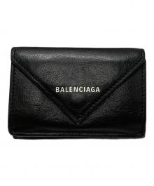 BALENCIAGA（バレンシアガ）の古着「ペーパーミニコンパクトウォレット/Balenciaga Papier Mini Wallet」｜ブラック