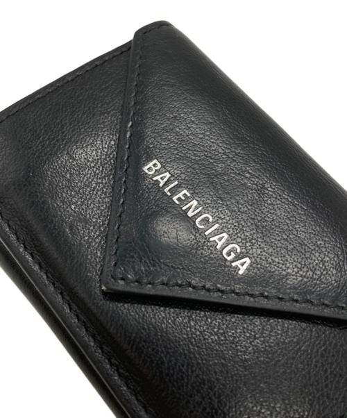 BALENCIAGA（バレンシアガ）BALENCIAGA (バレンシアガ) ペーパーミニコンパクトウォレット/Balenciaga Papier Mini Wallet ブラックの古着・服飾アイテム