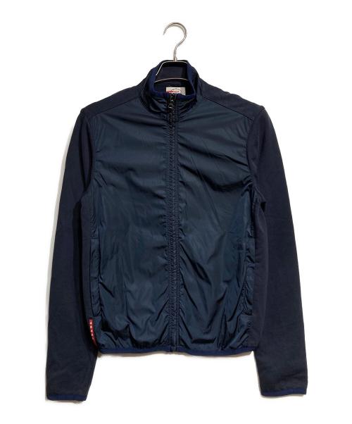 PRADA（プラダ）PRADA (プラダ) ナイロン×スウェット切替トラックジャケット/Track jacket ネイビー サイズ:Sの古着・服飾アイテム