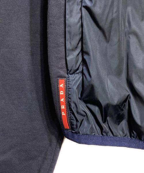 PRADA（プラダ）PRADA (プラダ) ナイロン×スウェット切替トラックジャケット/Track jacket ネイビー サイズ:Sの古着・服飾アイテム