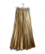 UN3D.アンスリード）の古着「メタリックプリーツスカート/metallic pleated skirt」｜ベージュ