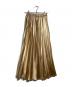 UN3D.（アンスリード）の古着「メタリックプリーツスカート/metallic pleated skirt」｜ベージュ