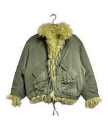 MAISON SPECIAL（メゾンスペシャル）の古着「リバーシブルファーブルゾン/Reversible Fur Blouson」｜グリーン×イエロー