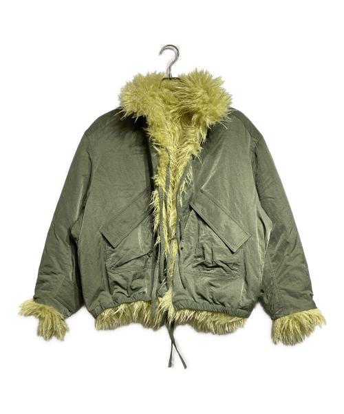 MAISON SPECIAL（メゾンスペシャル）MAISON SPECIAL (メゾンスペシャル) リバーシブルファーブルゾン/Reversible Fur Blouson グリーン×イエロー サイズ:FREEの古着・服飾アイテム