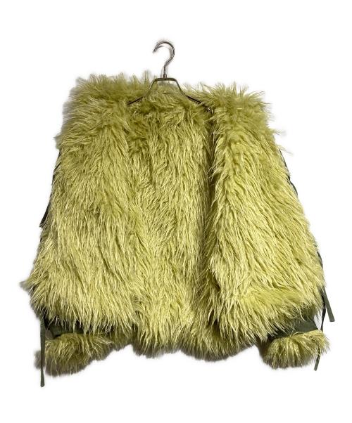 MAISON SPECIAL（メゾンスペシャル）MAISON SPECIAL (メゾンスペシャル) リバーシブルファーブルゾン/Reversible Fur Blouson グリーン×イエロー サイズ:FREEの古着・服飾アイテム